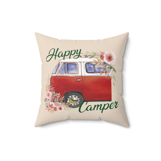 Happy Campers Pillow, Camping Pillow, Camper Decor, Throw Pillow, RV Pillow, Home, Retirement, Trailer Decor