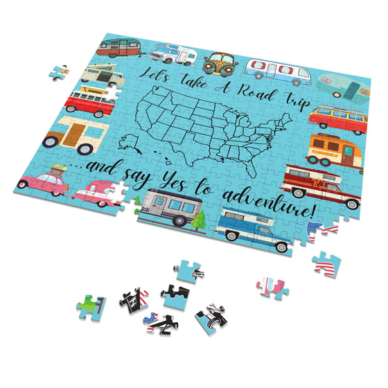 Let's Take A Road Trip Puzzle, Travel Gift, Adventure Gifts, Road Trip Puzzle, United States Puzzle, Camping Gift, Road Trip Gift