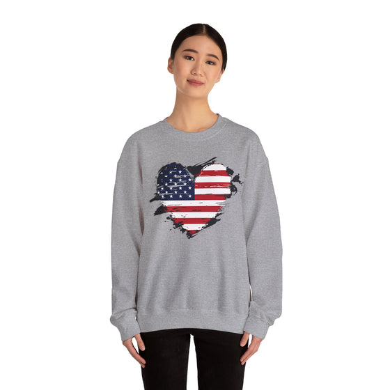 American Flag Sweatshirt, t Distressed, Heart Unisex Gift,  Labor Day,  Memorial Day,  July 4th,  Patriotic Women USA Shirt