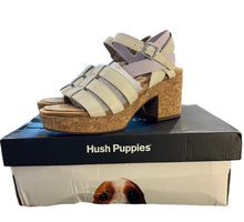  Hush Puppies Sandals POPPY Leather Ankle Strap Platform Sandals 7 M Vanilla NEW
