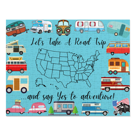 Let's Take A Road Trip Puzzle, Travel Gift, Adventure Gifts, Road Trip Puzzle, United States Puzzle, Camping Gift, Road Trip Gift