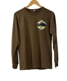  Snow Basin Utah long sleeve T-shirt men’s size small Brown Crewneck Tee