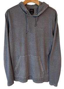  RVCA Shirt Jacket Mens Size Medium Solid Heather Gray Long Sleeve Hooded Shacket