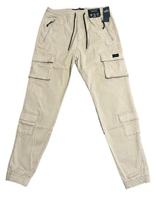  Hollister Jogger Cargo Pants Mens Small Beige Advanced Stretch Drawstrings NEW