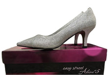  Easy Street Heels Easy Street Women's Chiffon Pump Silver Glitter Size 7 M NEW