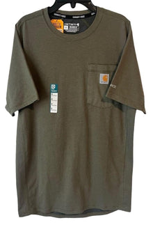  Carhartt Force T Shirt Mens Small Relaxed Short-Sleeve Pocketed Green Tee NEW