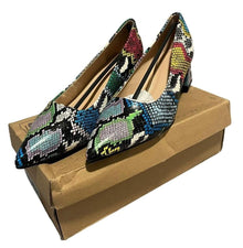  SHEIN Heel Pumps Shoes Womens US Size 9 Faux Colorful Crocodile Embossed NEW