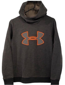  Under Armour Hoodie Sweatshirt Jacket Mens Size Small Pull Over Gray Orange Logo