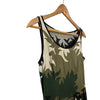 Prada Camouflage Sundress Dress Fit Flare Army Green, Black, Ivory 40 Size 10