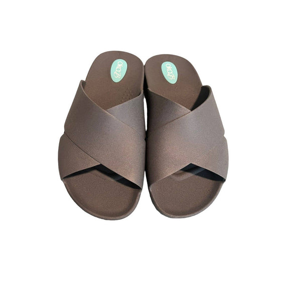 Oka B Womens Maxwell Slide Slider Sandals Flats Gray Orthopedic XS 5.5-6.5 NEW